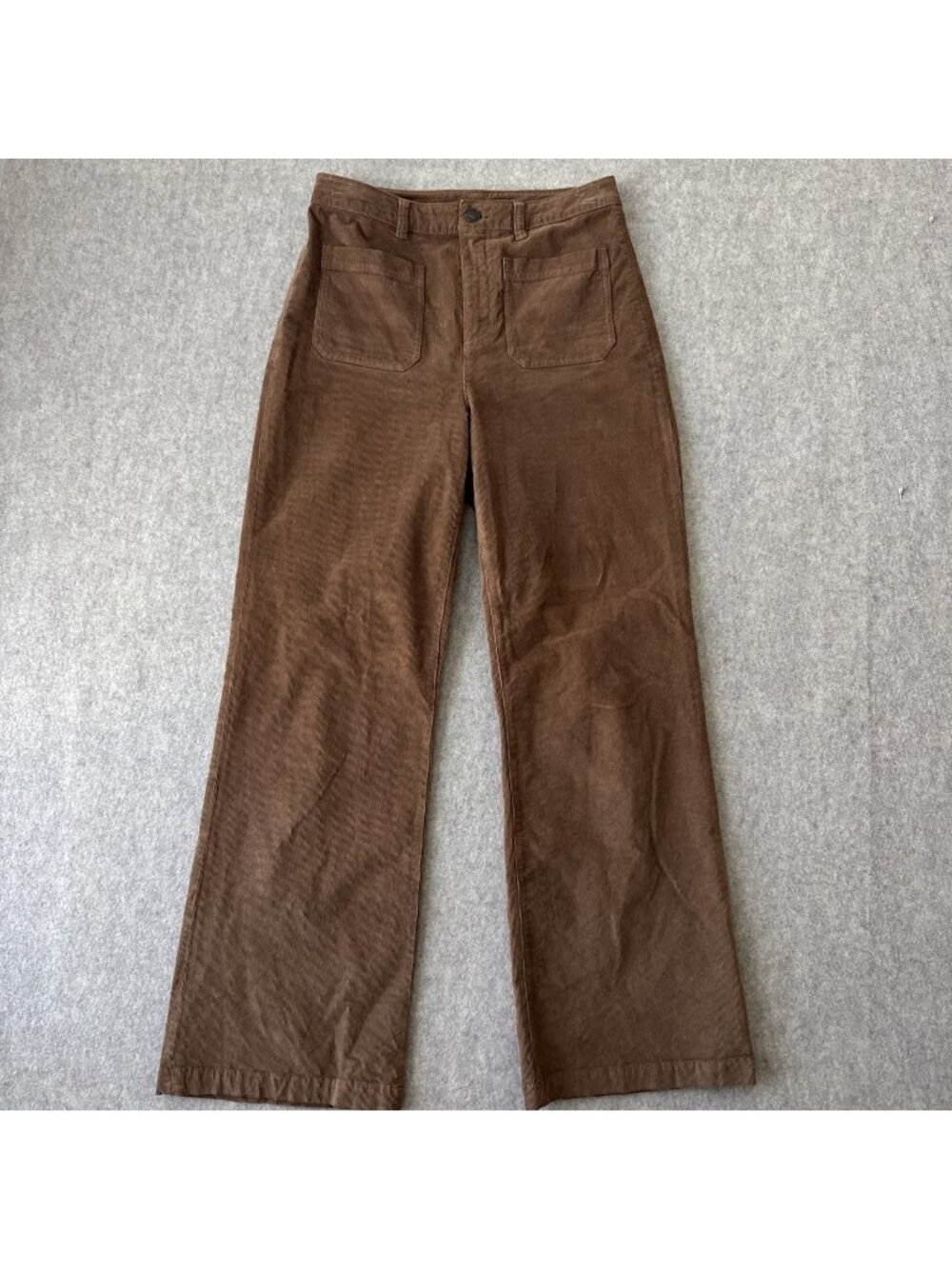 Faherty Stretch Corduroy Patch Pocket Wide Leg Pant Womens‎ 29 Brown